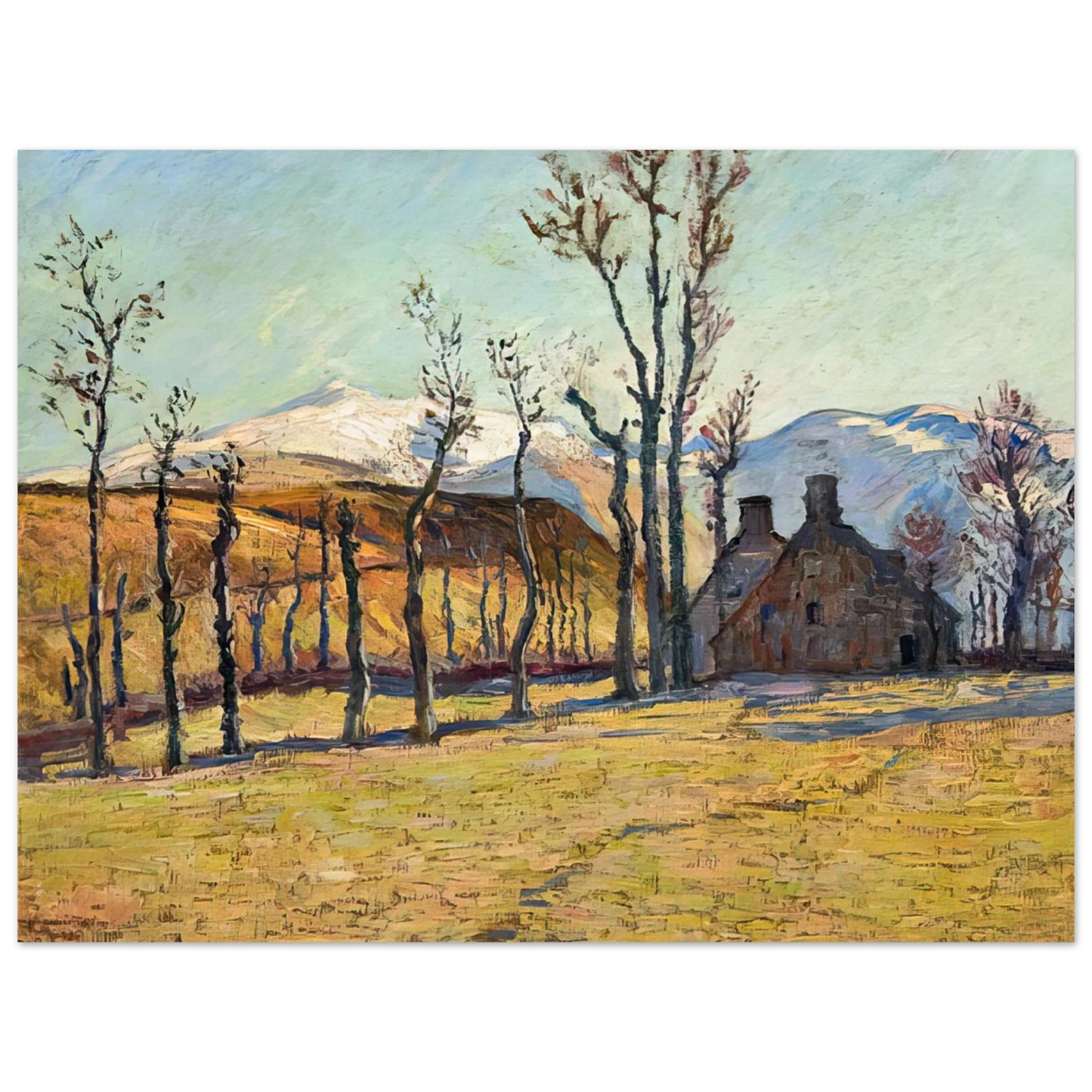 Armand Guillaumin - Cottages in a landscape  75x100 cm / 30x40inches Fine Art Poster
