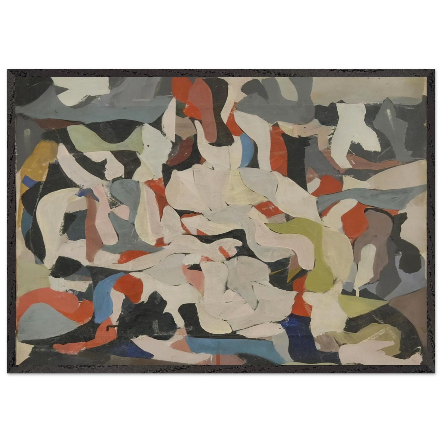 Untitled - Abstract Expressionism N1 - Robert Goodnough 70x100 cm / 28x40 inches Framed Art Print – Black Wooden Frame