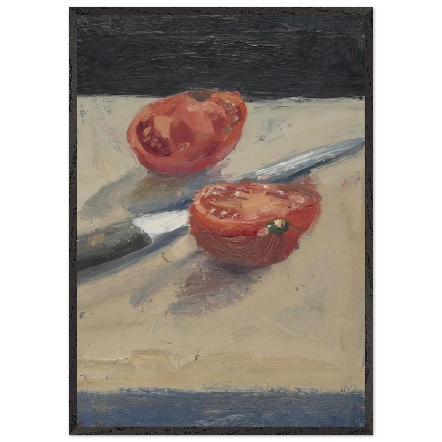 Knife  Tomato I - Richard Diebenkorn 70x100 cm / 28x40 inches Framed Art Print – Black Wooden Frame