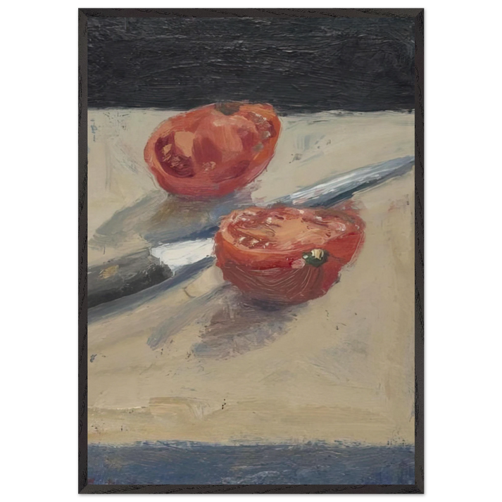 Knife  Tomato I - Richard Diebenkorn 70x100 cm / 28x40 inches Framed Art Print – Black Wooden Frame