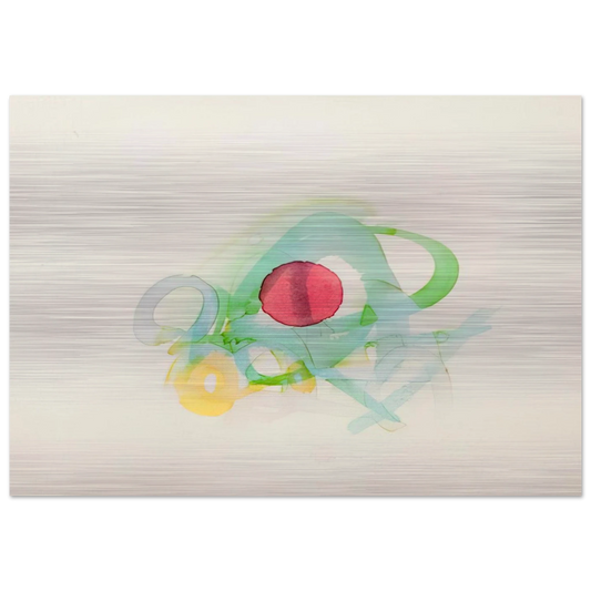 UNTITLED RED GREEN YELLOW AND BLUE - Luis Feito Brushed Aluminum Print - 70x100 cm / 28x40 inches | Luis Feito Aluminum Print | Luis Feito Prints