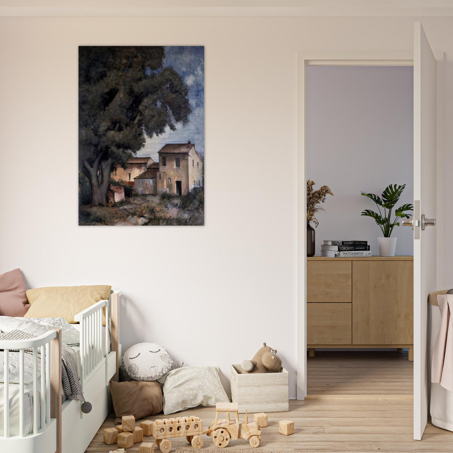 MERIGGIO 1927 - Carlo Carra Brushed Aluminum Print - 70x100 cm / 28x40 inches | Carlo Carra Aluminum Print | Carlo Carra Prints