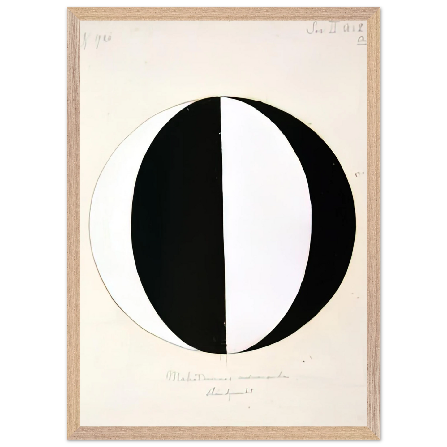 Hilma af Klint - THE MAHATMAS PRESENT STANDING POINT SERIES II NO 2A 1920 Wall art - 50x70 cm / 20x28 inches - Premium Wooden Framed Poster With Fine Art Paper-canvas - White frame