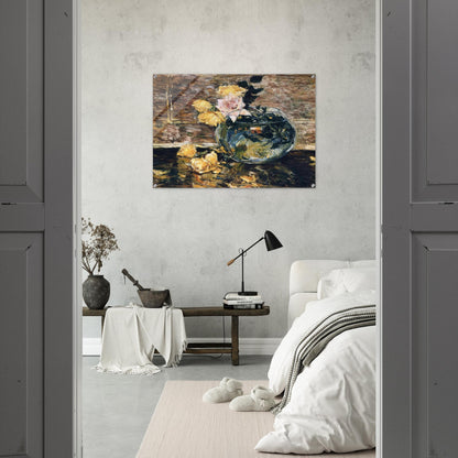 Roses in a Vase - Childe Hassam Acrylic Print - 70x100 cm / 28x40″ inches