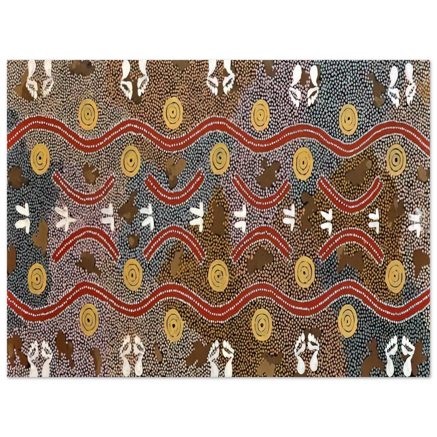 Clifford Possum Tjapaltjarri - Possum Dreaming - Native Art  75x100 cm / 30x40inches Fine Art Poster