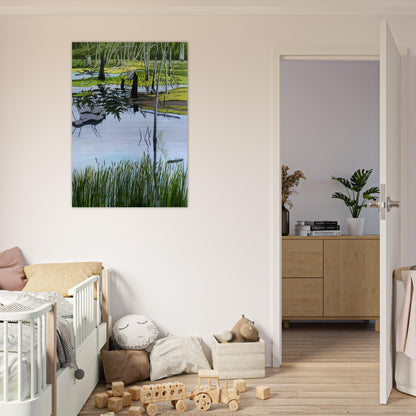 Joanna's Marsh - 2000 - Neil Welliver Brushed Aluminum Print - 70x100 cm / 28x40 inches | Neil Welliver Aluminum Print | Neil Welliver Prints