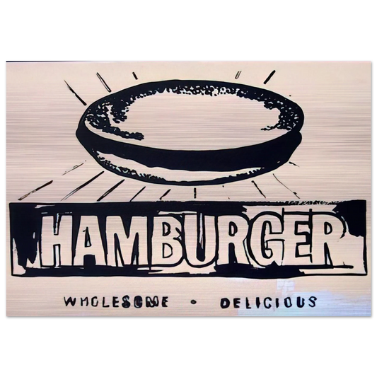 Hamburger  beige  - Andy Warhol Brushed Aluminum Print - 70x100 cm / 28x40 inches | Andy Warhol Aluminum Print | Andy Warhol Prints