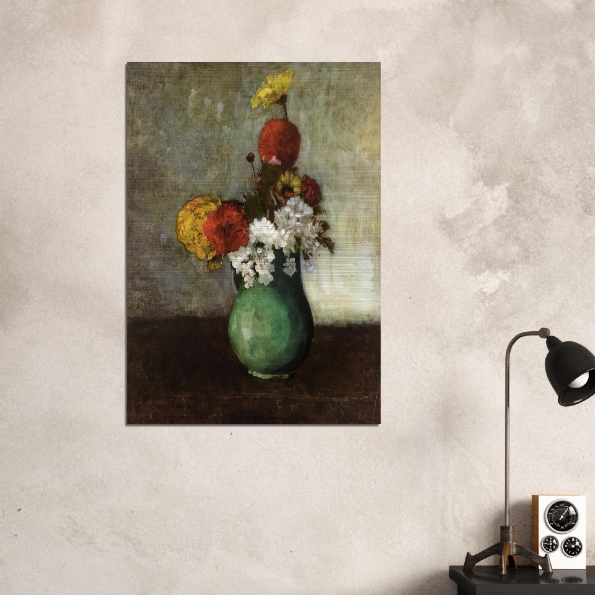 VASE OF FLOWERS 1900 - Odilon Redon Brushed Aluminum Print - 70x100 cm / 28x40 inches | Odilon Redon Aluminum Print | Odilon Redon Prints