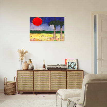 Marinha com Sol e Palmeiras - 2003 - Aldemir Martins Brushed Aluminum Print - 70x100 cm / 28x40 inches | Aldemir Martins Aluminum Print | Aldemir Martins Prints