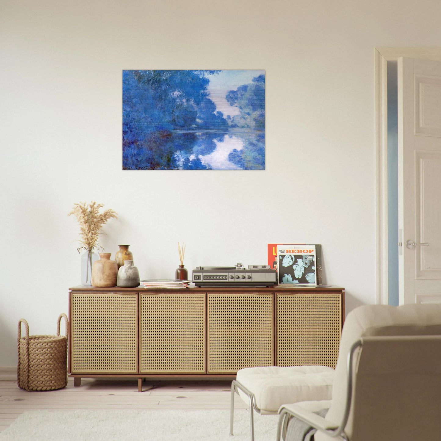 Morning on the Seine - claude monet Brushed Aluminum Print - 70x100 cm / 28x40 inches | claude monet Aluminum Print | claude monet Prints