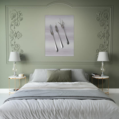 Fork Design - 1958 - Bruno Munari Brushed Aluminum Print - 70x100 cm / 28x40 inches | Bruno Munari Aluminum Print | Bruno Munari Prints