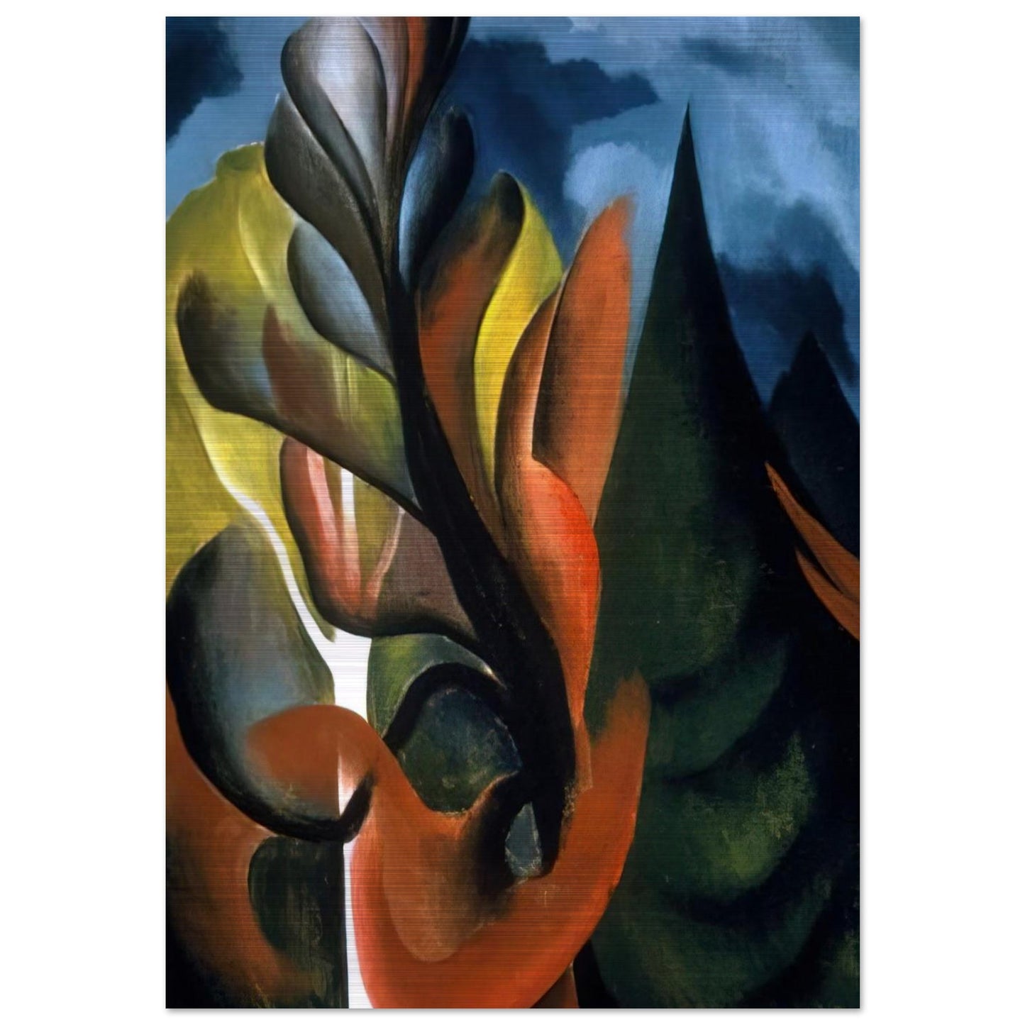 Maple and Cedar, Lake George - Georgia O'Keeffe Brushed Aluminum Print - 70x100 cm / 28x40 inches | Georgia O'Keeffe Aluminum Print | Georgia O'Keeffe Prints