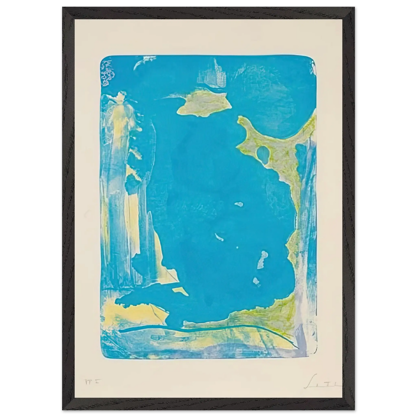 Helen Frankenthaler - Reflections IV - 1995 Wall art - 70x100 cm / 28x40 Inches - Premium Wooden Framed Poster With Fine Art Paper - Wood frame