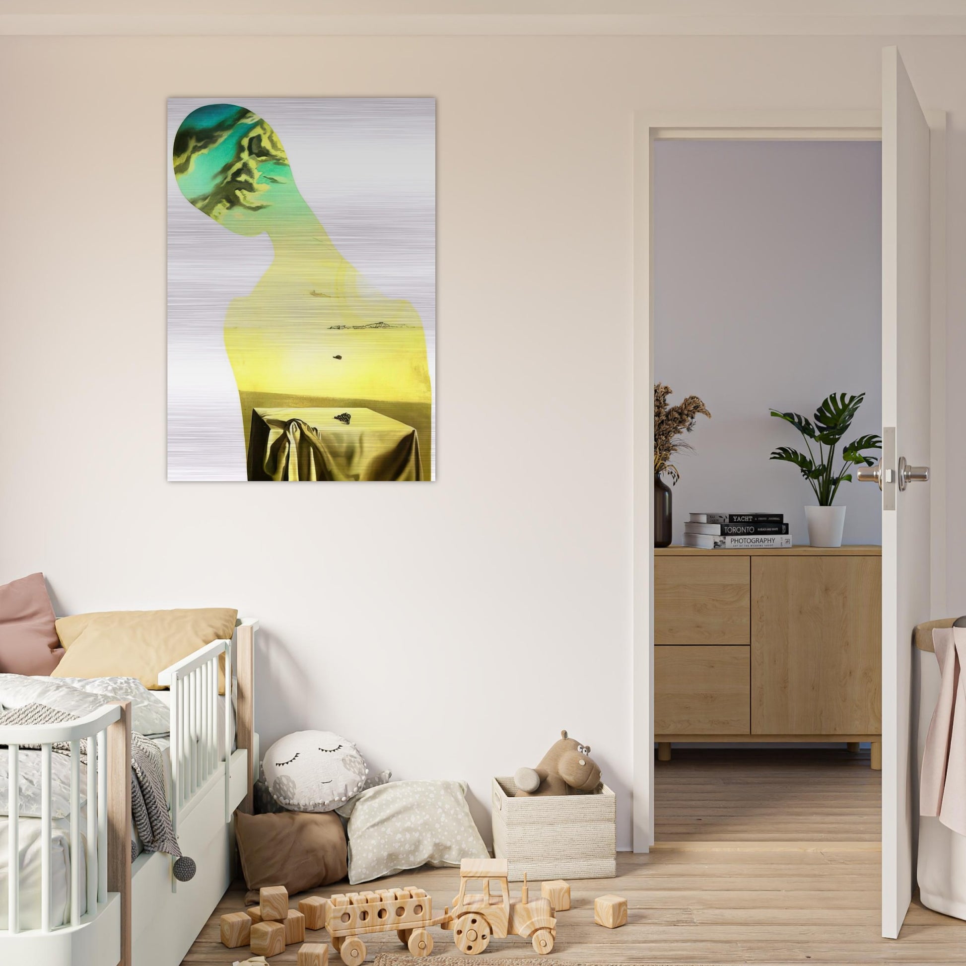 COUPLE WITH CLOUDS IN THEIR HEADS WOMAN - Salvador Dali Brushed Aluminum Print - 70x100 cm / 28x40 inches | Salvador Dali Aluminum Print | Salvador Dali Prints