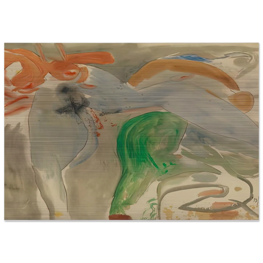 Scene with Nude, 1952- - Helen Frankenthaler Brushed Aluminum Print - 70x100 cm / 28x40 inches | Helen Frankenthaler Aluminum Print | Helen Frankenthaler Prints