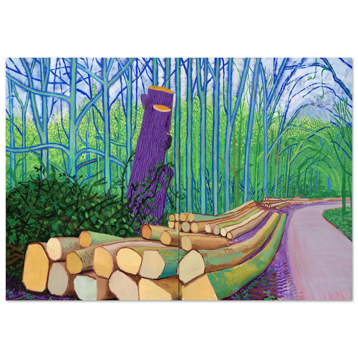 David Hockney - David Hockney Wall art - 13x18 cm / 5x7 Inches - Premium Wooden Framed Poster With Fine Art Paper - Wood frame