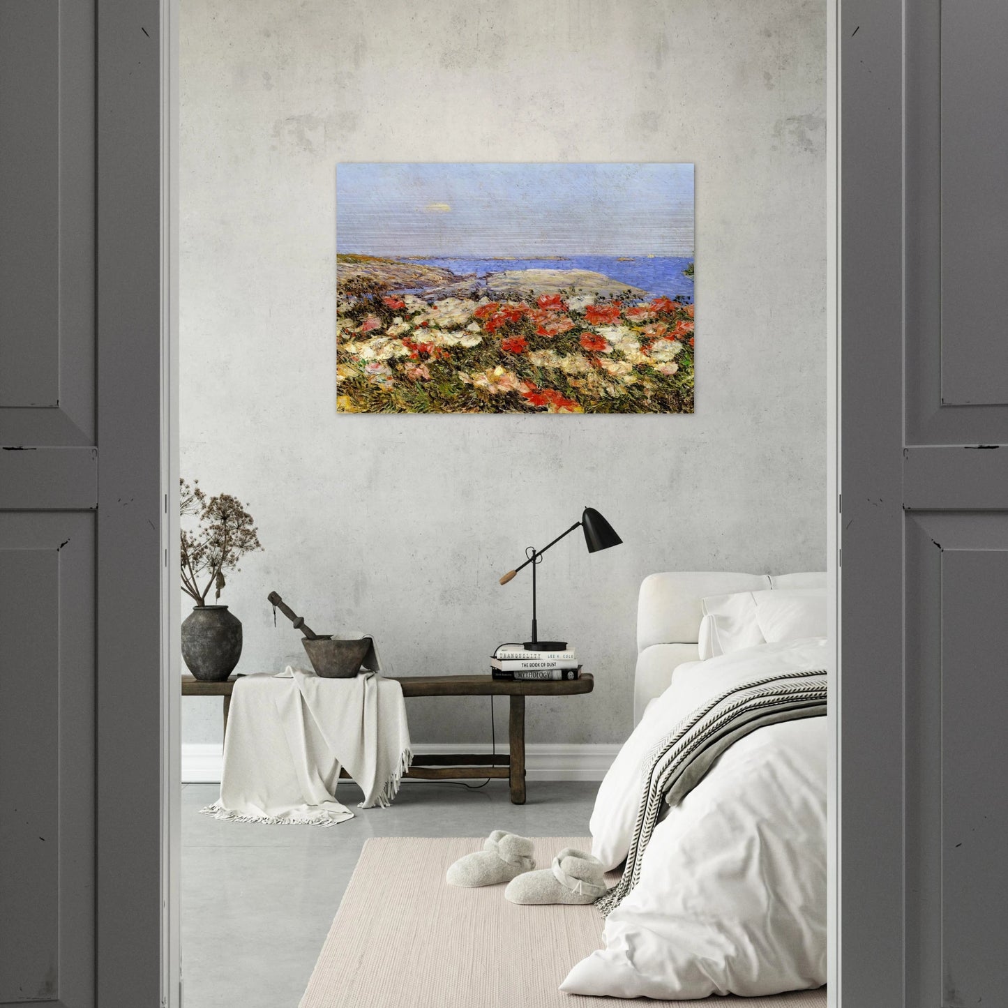 Poppies on the Isles of Shoals - Childe Hassam Brushed Aluminum Print - 70x100 cm / 28x40 inches | Childe Hassam Aluminum Print | Childe Hassam Prints
