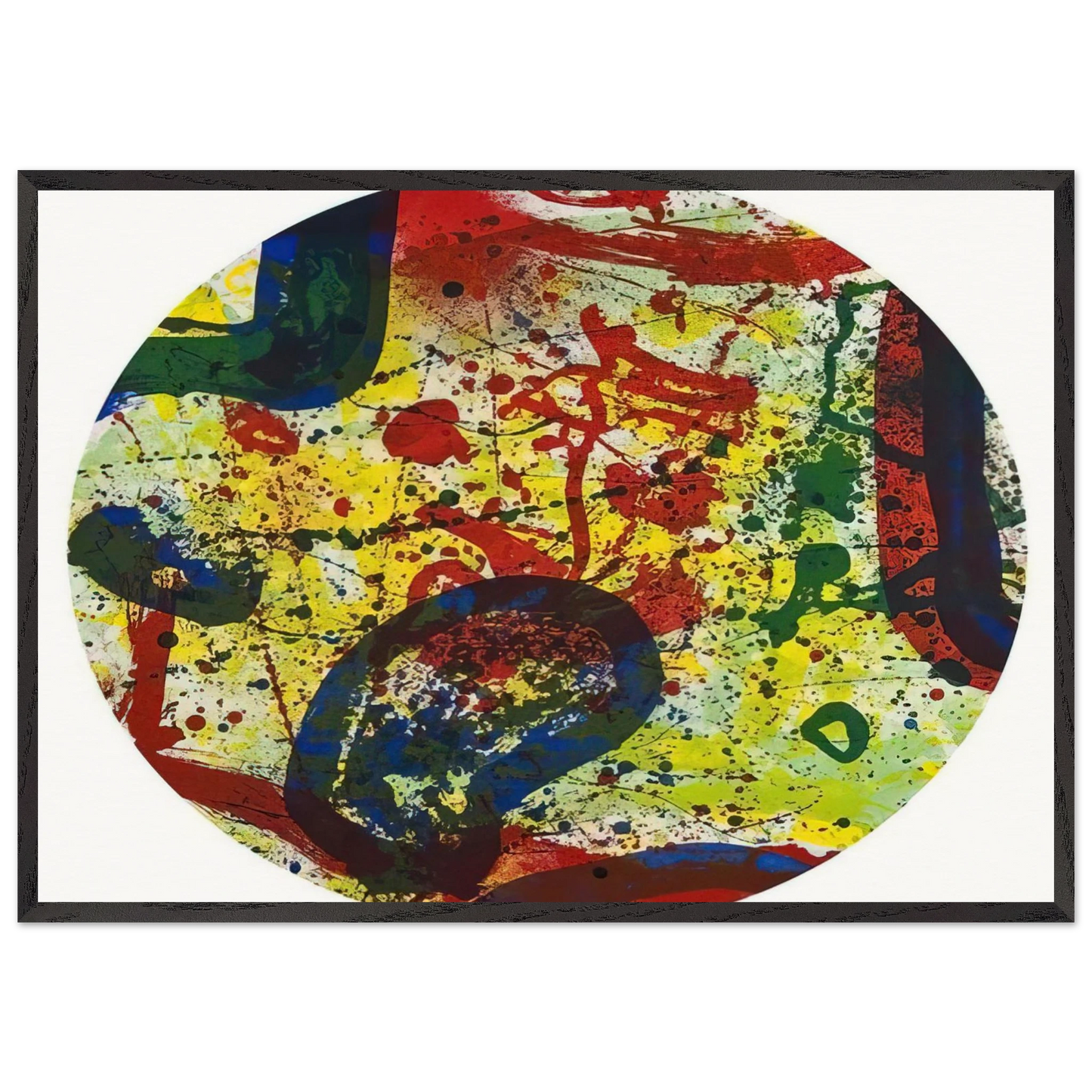 untitled  sfe363  - Sam Francis 70x100 cm / 28x40 inches Framed Art Print – Black Wooden Frame