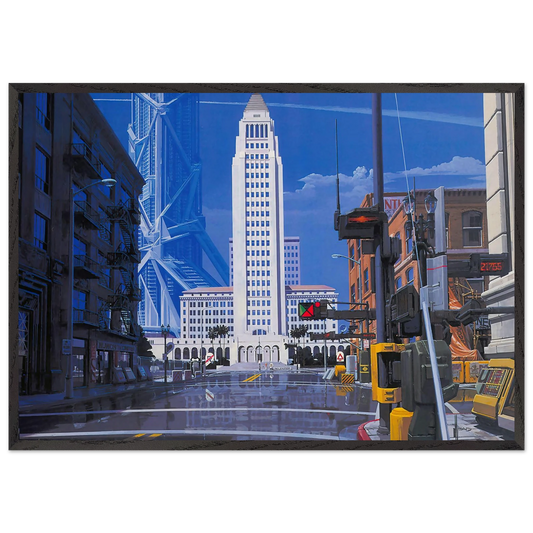 Syd Mead N12 - Syd Mead 70x100 cm / 28x40 inches Framed Art Print – Black Wooden Frame