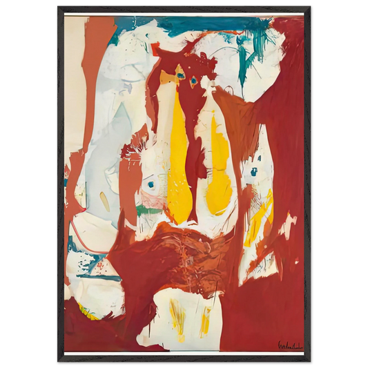 The Red Sea 1959- - Helen Frankenthaler 70x100 cm / 28x40 inches Framed Art Print – Black Wooden Frame