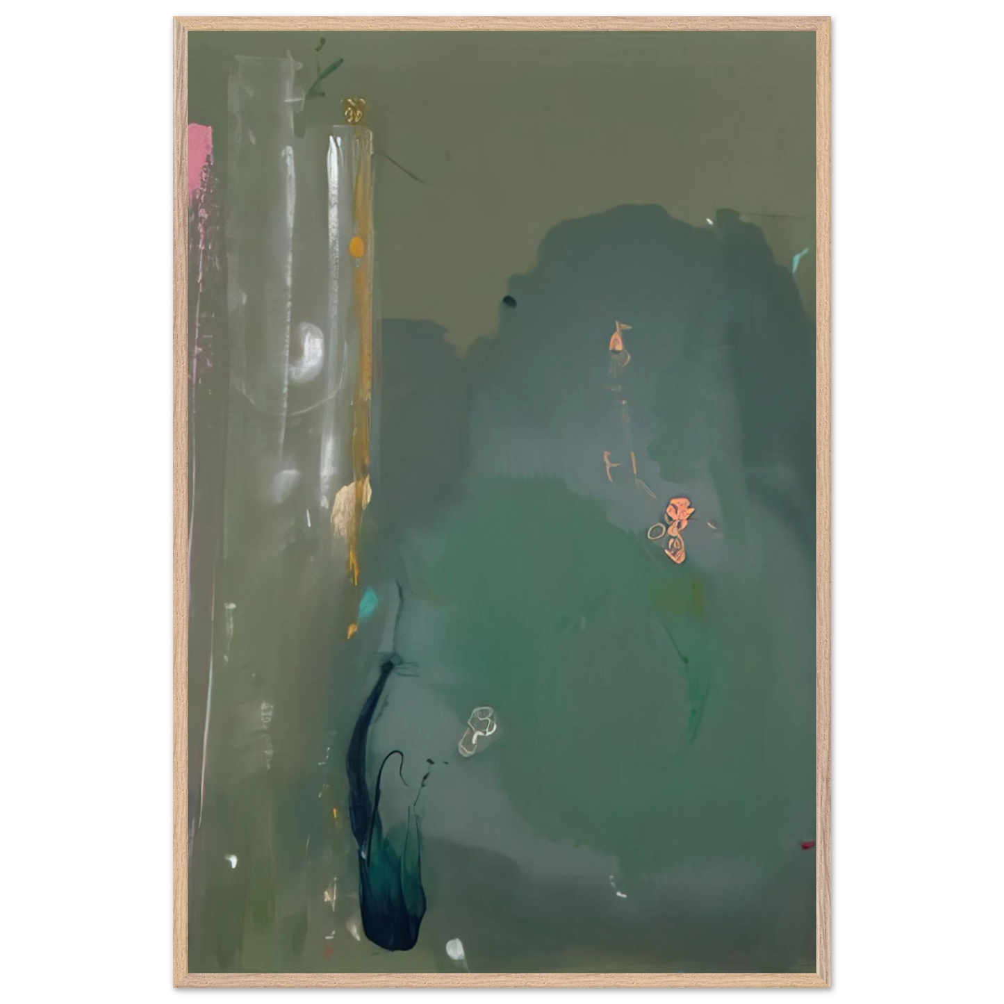 Helen Frankenthaler - CÃƒÆ’Ã‚Â´te d Argent - 1980 Wall art - 27x35 cm / 11x14 inches - Premium Wooden Framed Poster With Fine Art Paper-canvas - Black frame