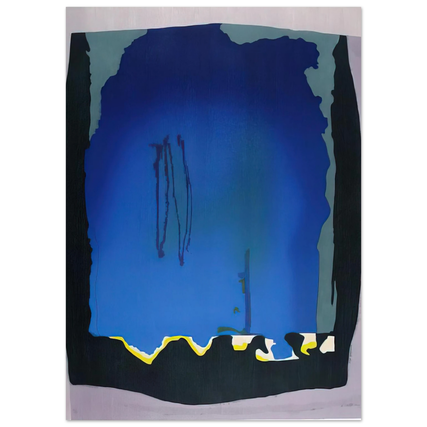 Helen Frankenthaler - Freefall - 1992 Wall art - 20x25 cm / 8x10 inches - Premium Wooden Framed Poster With Fine Art Paper-canvas - White frame