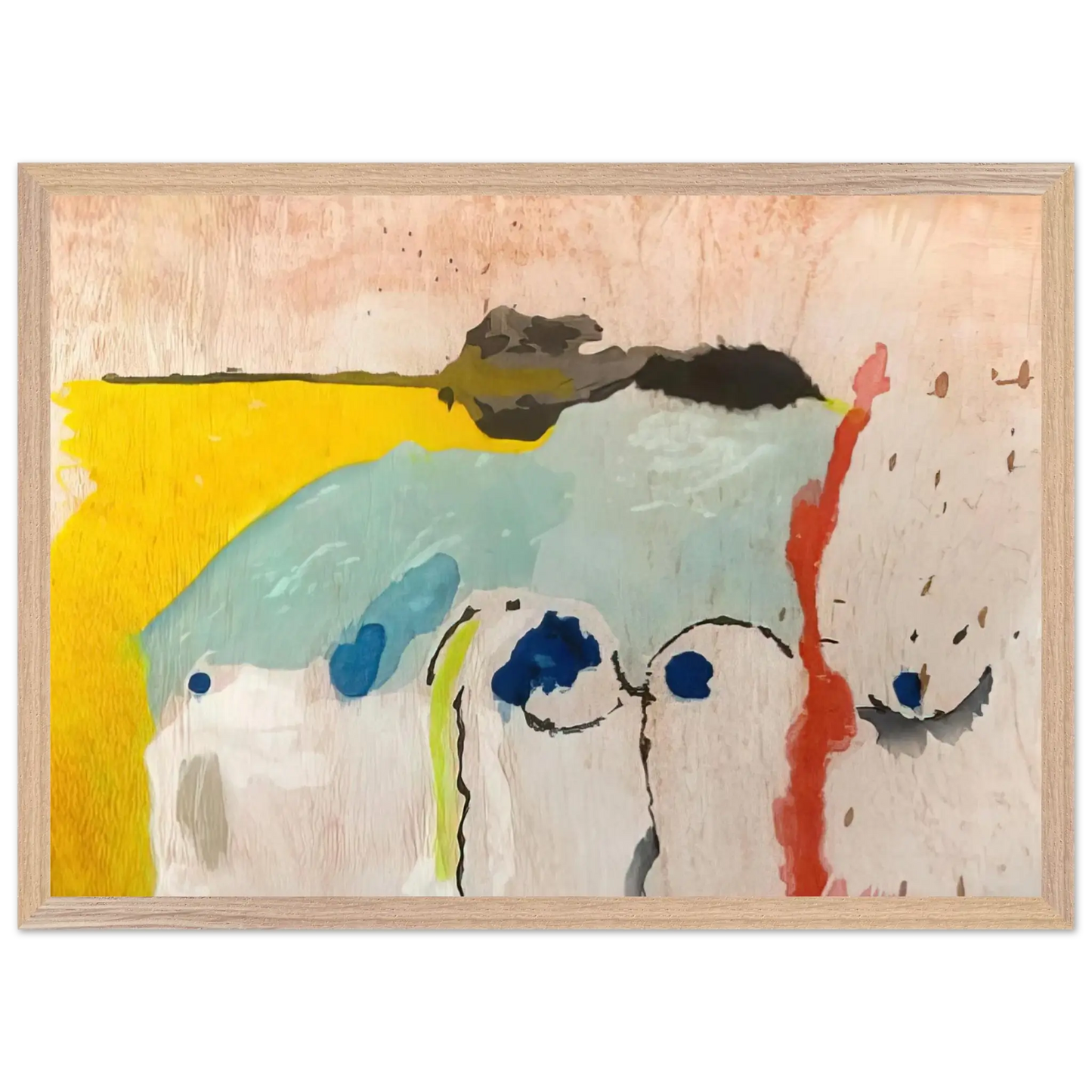 Helen Frankenthaler - Tales of Genji I - 1998 Wall art - 13x18 cm / 5x7 Inches - Premium Wooden Framed Poster With Fine Art Paper - White frame