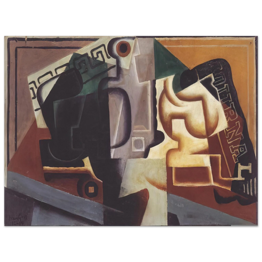 Juan Gris - GLASS AND CARAFE 1917  75x100 cm / 30x40inches Fine Art Poster