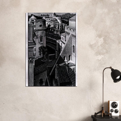 BERWEEN ST PETER AND SISTINE CHAPEL MARCH 1936 1936 - MC Escher Brushed Aluminum Print - 70x100 cm / 28x40 inches | MC Escher Aluminum Print | MC Escher Prints