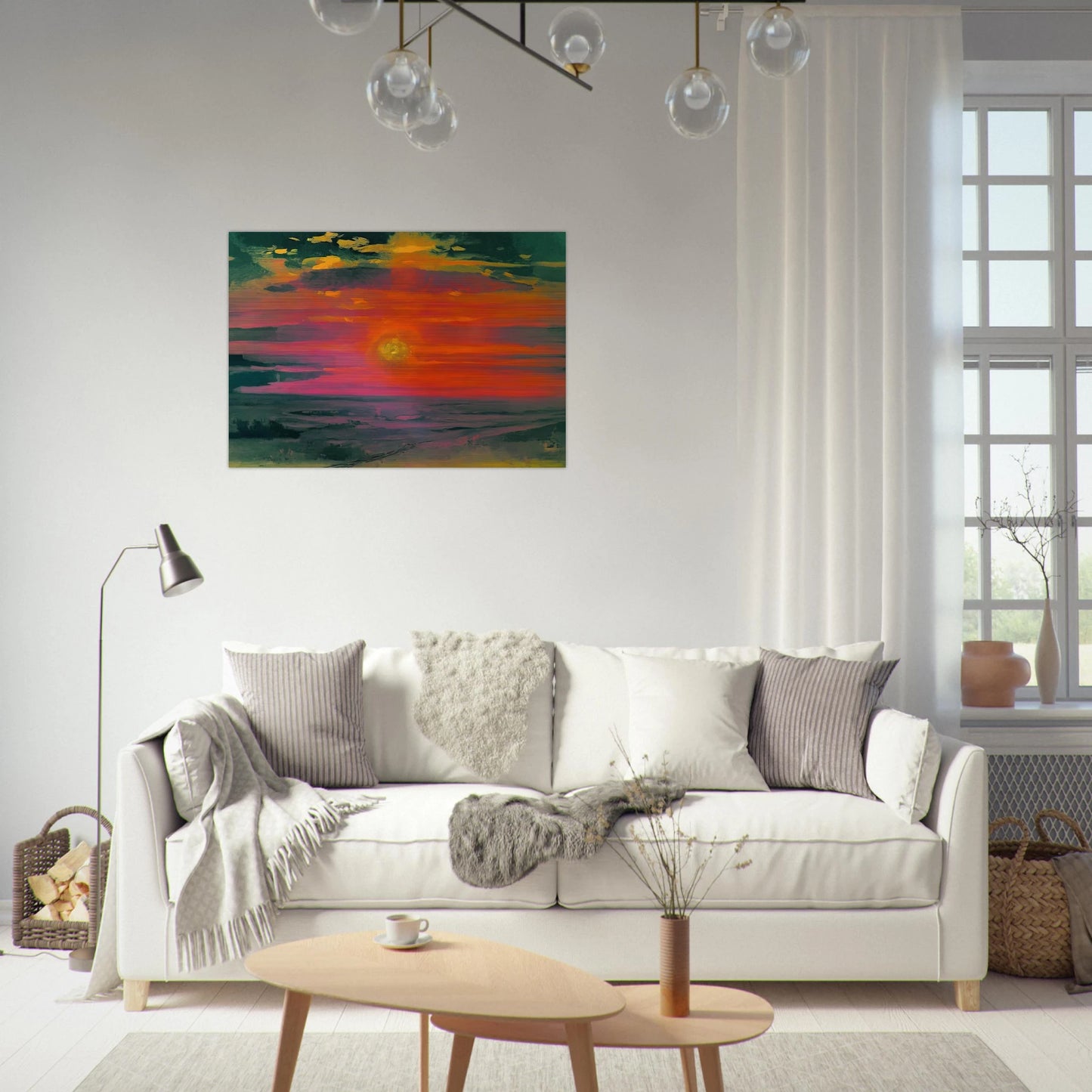 Sunset in the winter. A coast of the sea - Arkhyp Kuindzhi Brushed Aluminum Print - 70x100 cm / 28x40 inches | Arkhyp Kuindzhi Aluminum Print | Arkhyp Kuindzhi Prints