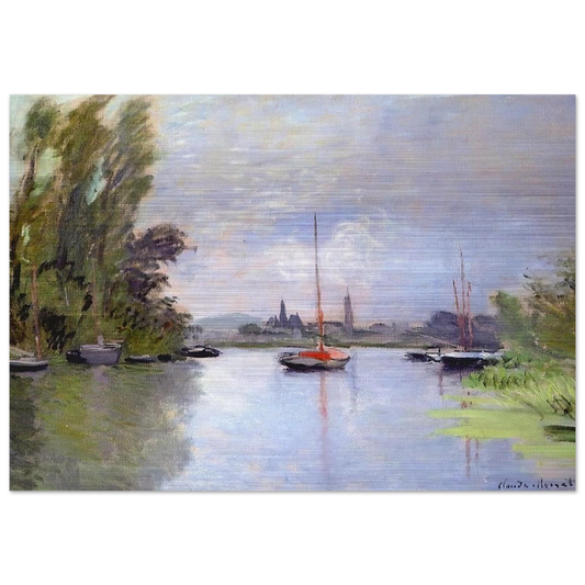 Argenteuil Seen from the Small Arm of the Seine - claude monet Brushed Aluminum Print - 70x100 cm / 28x40 inches | claude monet Aluminum Print | claude monet Prints