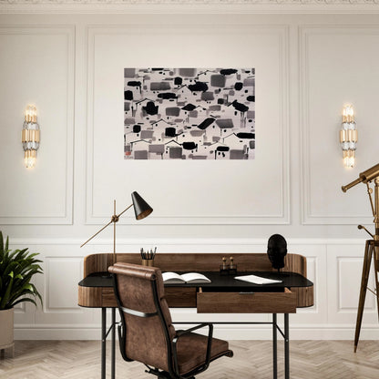 Home of Man - 1999 - Wu Guanzhong Brushed Aluminum Print - 70x100 cm / 28x40 inches | Wu Guanzhong Aluminum Print | Wu Guanzhong Prints