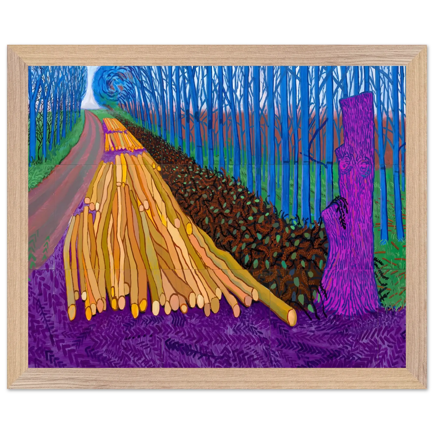 David Hockney - David Hockney Wall art - 13x18 cm / 5x7 Inches - Premium Wooden Framed Poster With Fine Art Paper - Wood frame