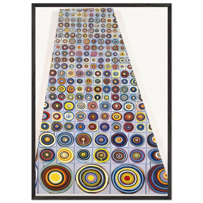 Diminishing Circles - 2001 - Jennifer Bartlett 70x100 cm / 28x40 inches Framed Art Print – Black Wooden Frame