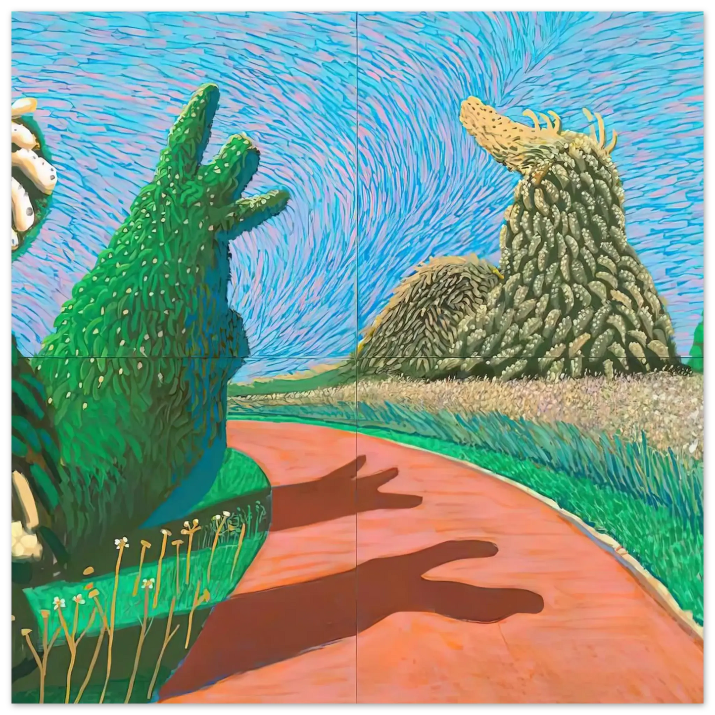David Hockney - David Hockney Wall art - 50x50 cm / 20x20 Inches - Premium Wooden Framed Poster With Fine Art Paper - Black frame