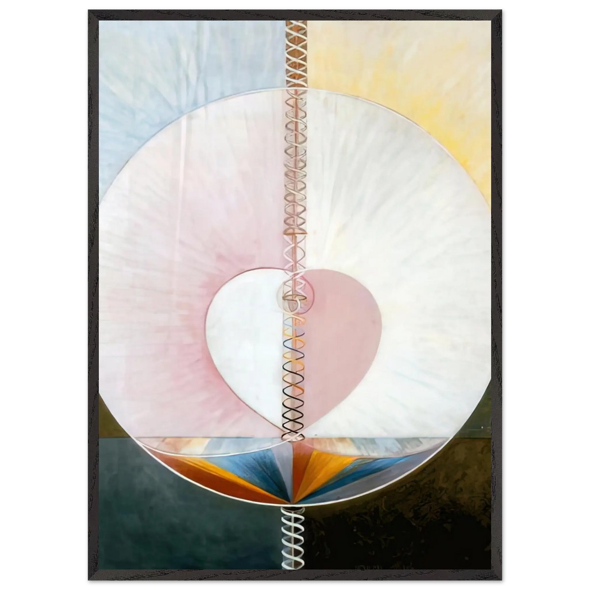 Hilma af Klint - WHAT A HUMAN BEING IS 1910 Wall art - 60x90 cm / 24x36 Inches - Premium Wooden Framed Poster With Fine Art Paper - Wood frame