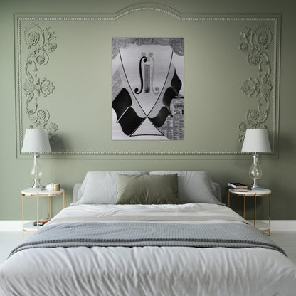 UNTITLED HEAD OF A SPANISH NOBLEMAN FASHIONED BY THE CATASTROPHE MODEL FROM A SWALLOW S TAIL - Salvador Dali Brushed Aluminum Print - 70x100 cm / 28x40 inches | Salvador Dali Aluminum Print | Salvador Dali Prints