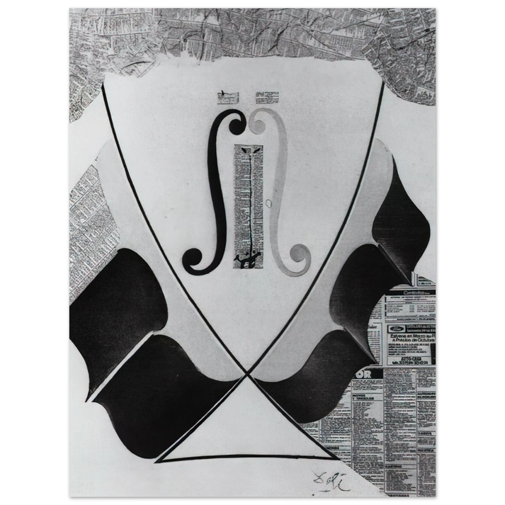 Salvador Dali - UNTITLED HEAD OF A SPANISH NOBLEMAN FASHIONED BY THE CATASTROPHE MODEL FROM A SWALLOW S TAIL  75x100 cm / 30x40inches Fine Art Poster