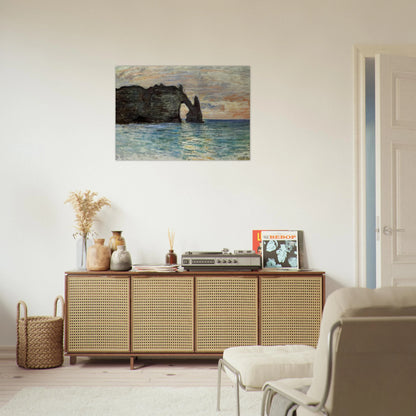 The Manneport, Cliff at Etretat - claude monet Brushed Aluminum Print - 70x100 cm / 28x40 inches | claude monet Aluminum Print | claude monet Prints