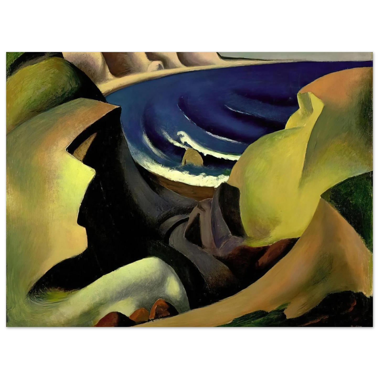 Thomas Hart Benton - THE CLIFFS 1921  75x100 cm / 30x40inches Fine Art Poster