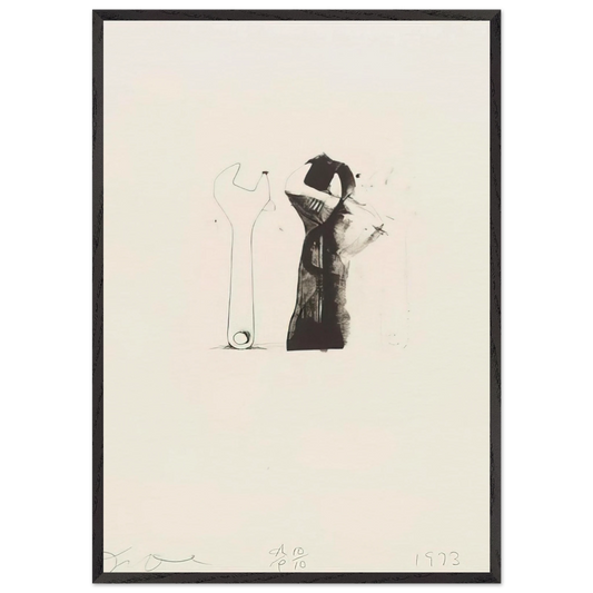 UNTITLED FROM TEN WINTER TOOLS 1973 5 - Jim Dine 70x100 cm / 28x40 inches Framed Art Print – Black Wooden Frame