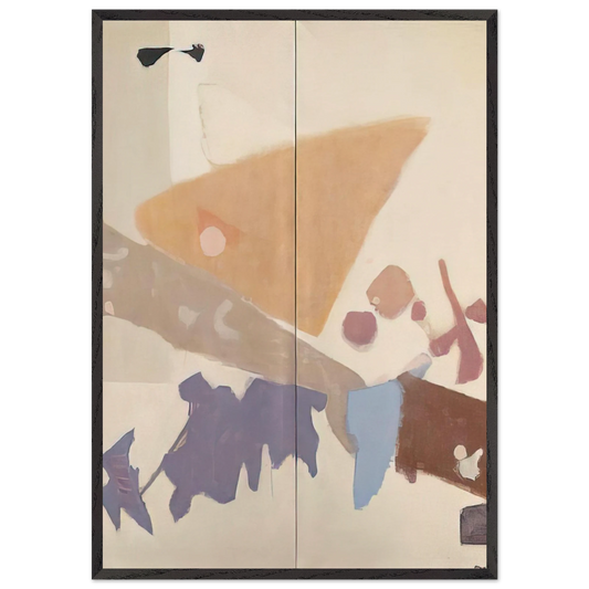 Screen I diptych - 1955 - Kenzo Okada 70x100 cm / 28x40 inches Framed Art Print – Black Wooden Frame