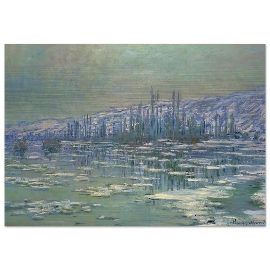 Ice Floes on Siene - claude monet Brushed Aluminum Print - 70x100 cm / 28x40 inches | claude monet Aluminum Print | claude monet Prints