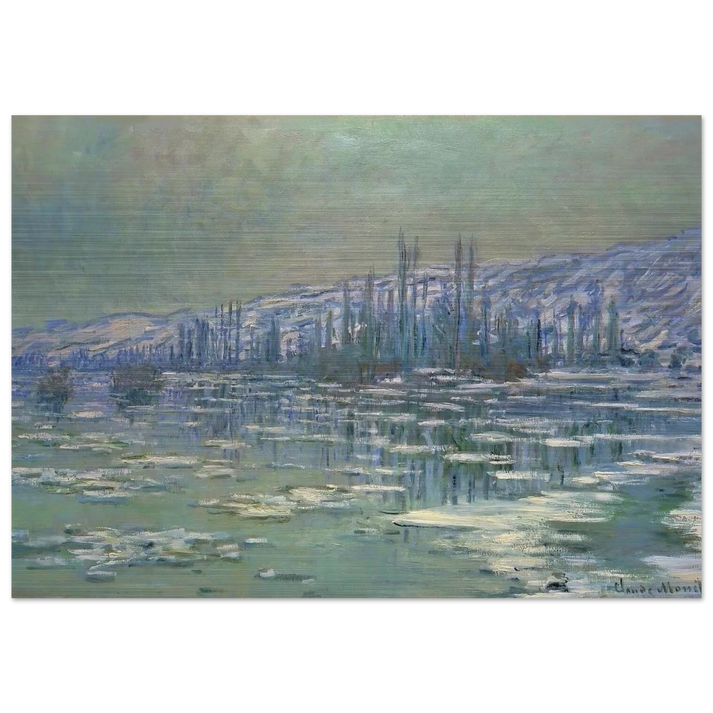Ice Floes on Siene - claude monet Brushed Aluminum Print - 70x100 cm / 28x40 inches | claude monet Aluminum Print | claude monet Prints