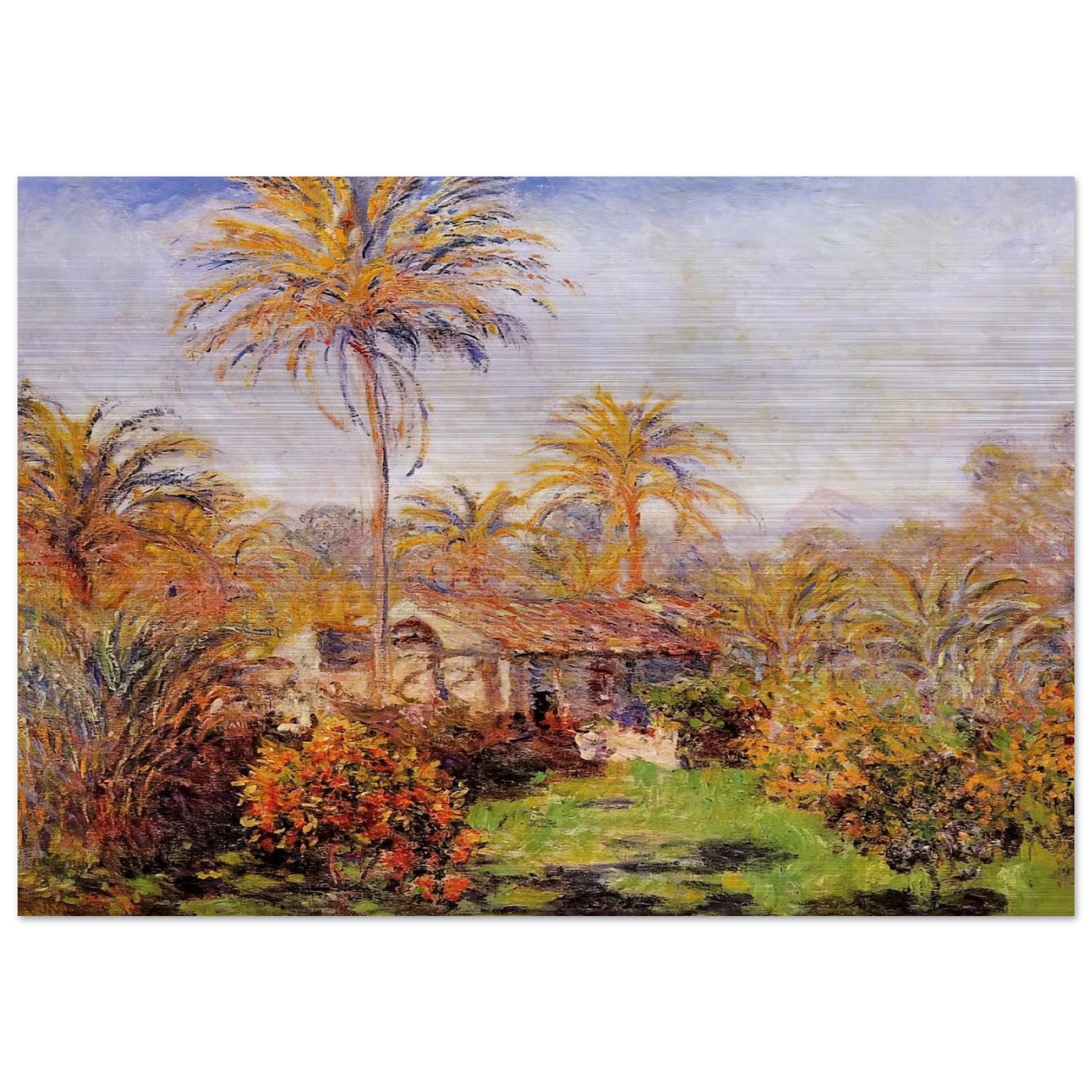 Small Country Farm in Bordighera - claude monet Brushed Aluminum Print - 70x100 cm / 28x40 inches | claude monet Aluminum Print | claude monet Prints