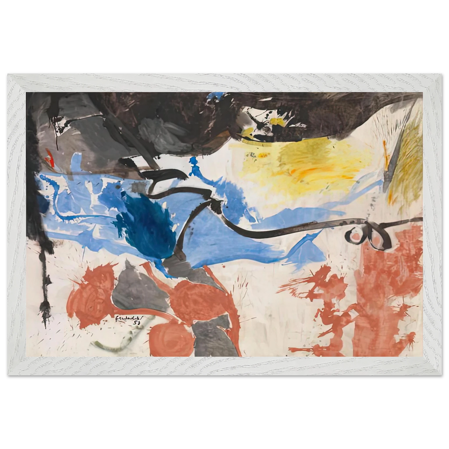 Helen Frankenthaler - Hotel Cro-Magnon, 1958- Wall Art - 28x40 inches / 70x70 cm - Canvas (Imperial)-canvas - -