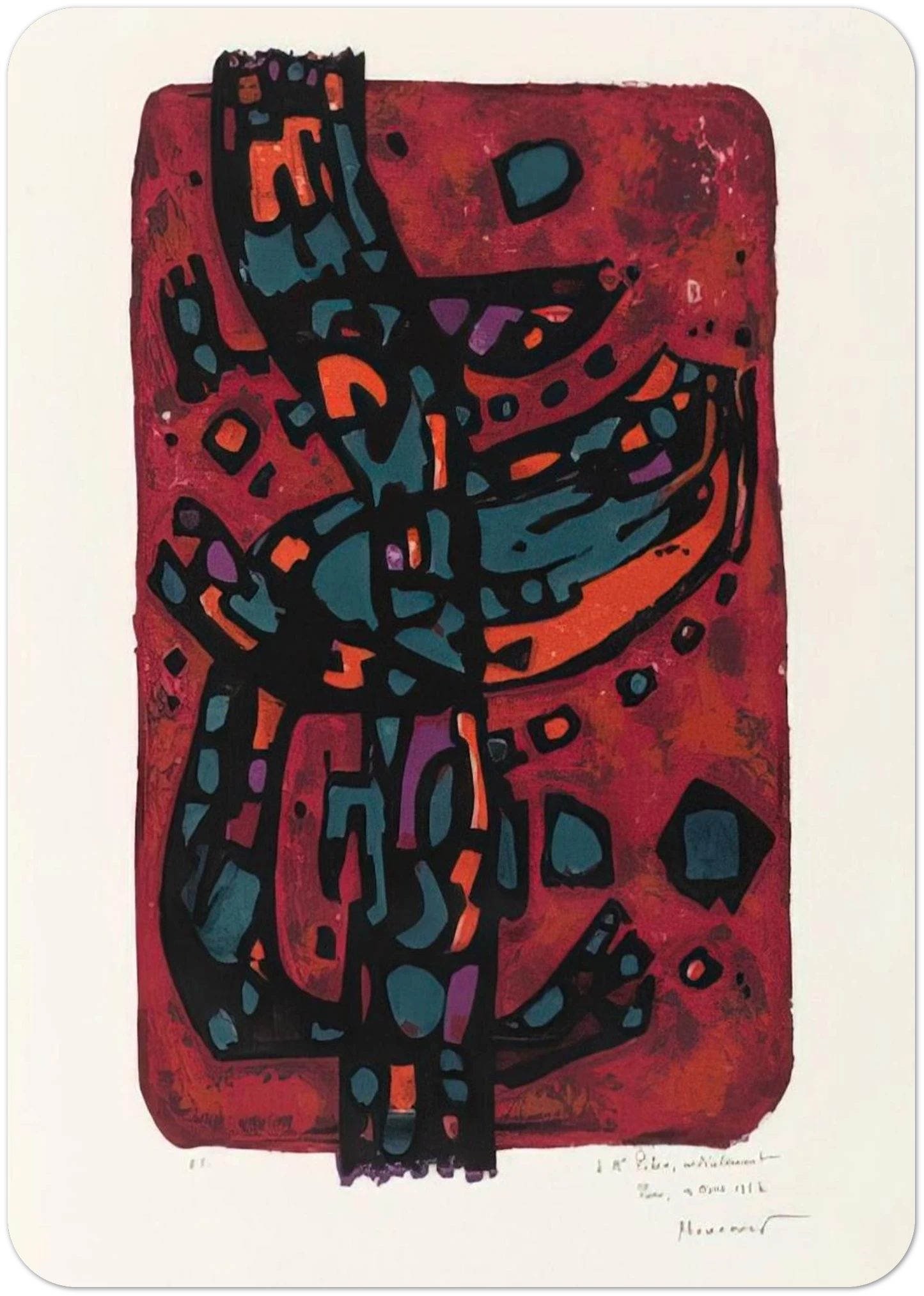 Living Flame - 1954 By Alfred Manessier Pack of 10 Post Cards | Alfred Manessier Post Cards | A6 (10.5 x 14.8 cm) - 4.1 x 5.8 inches
