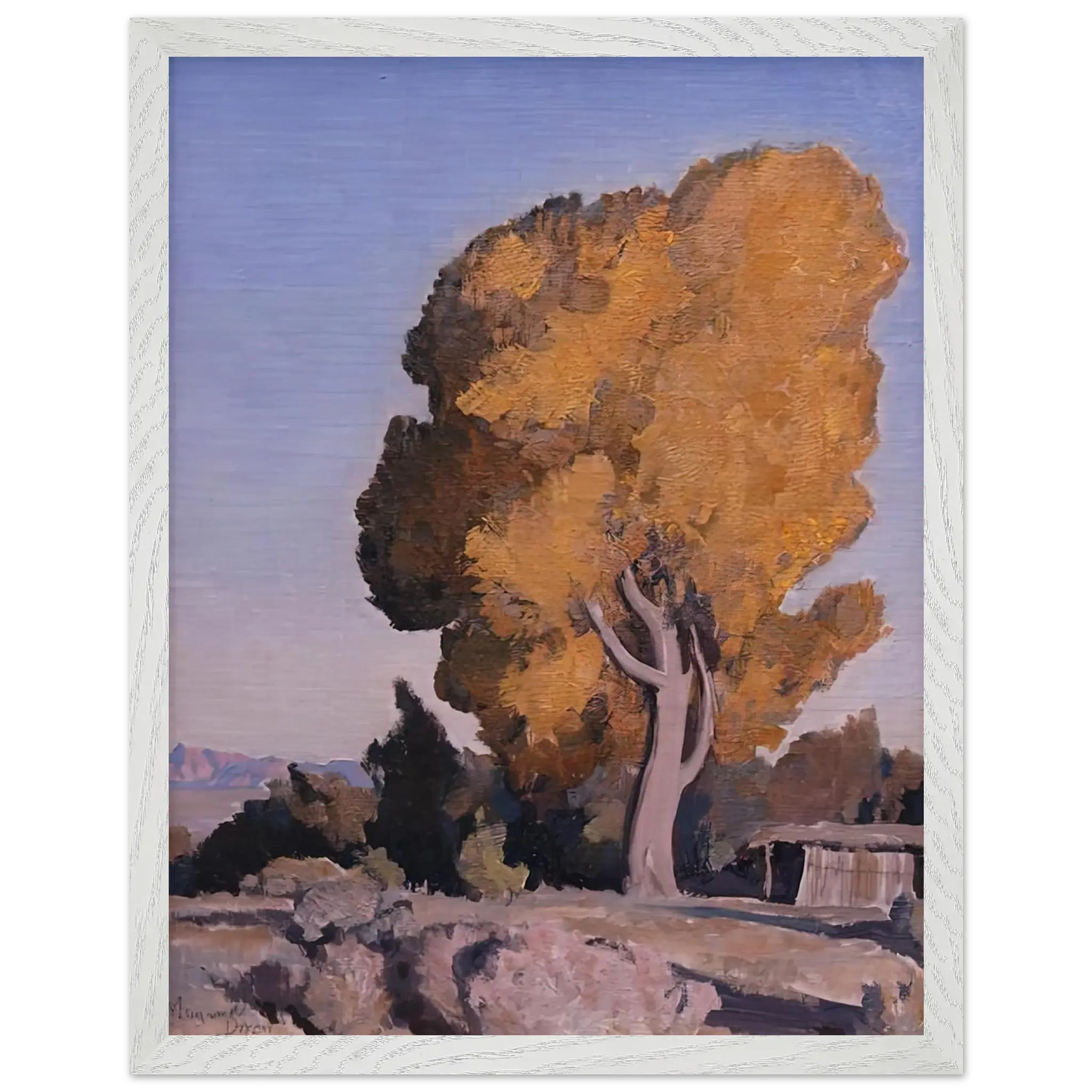 Maynard Dixon - LOW COUNTRY COTTONWOOD 1940 Wall art - 30x40 cm / 12x16 Inches - Premium Wooden Framed Poster With Fine Art Paper - Wood frame