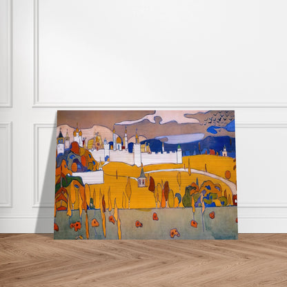 WALLED CITY IN AUTUMN LANDSCAPE 1902 - Wassily Kandinsky Brushed Aluminum Print - 70x100 cm / 28x40 inches | Wassily Kandinsky Aluminum Print | Wassily Kandinsky Prints