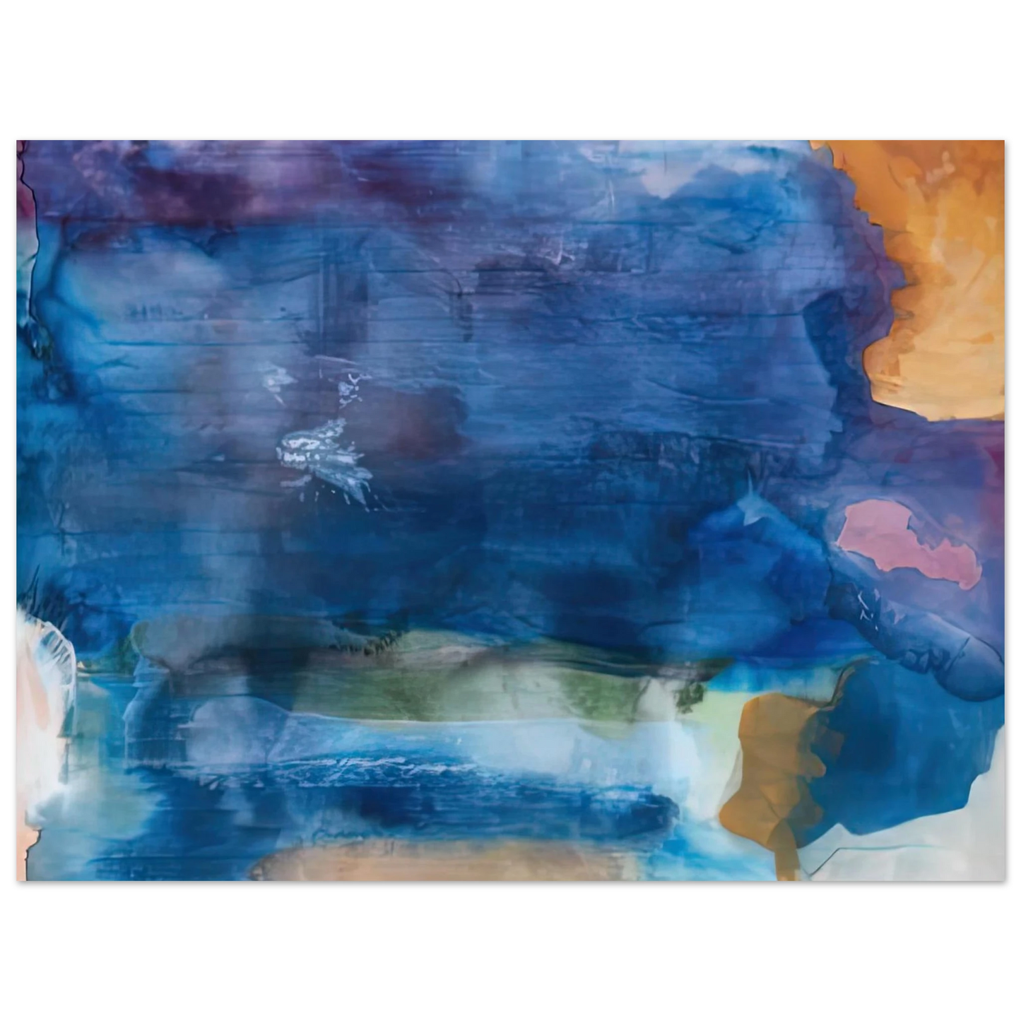 Helen Frankenthaler - Riverhead, 1963-64- Wall Art - 60x80 cm / 24x32 inches - Premium Wooden Framed Poster With Fine Art Paper-canvas - White frame